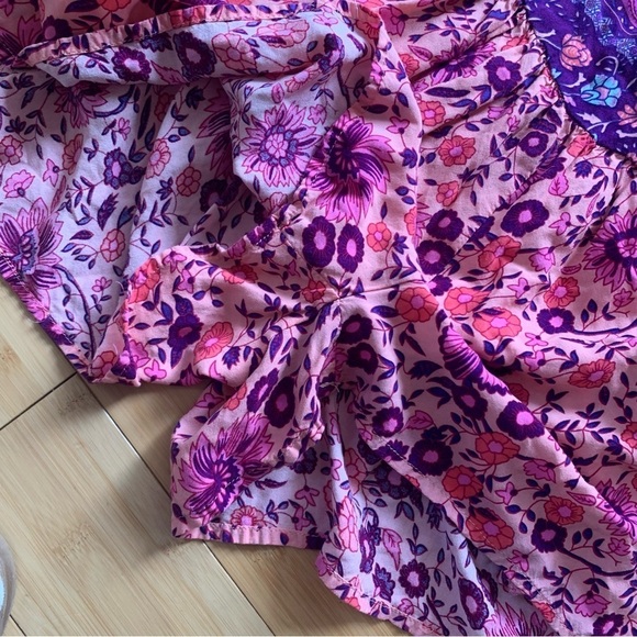 Umgee Floral Romper Pink Purple Summer Flower Boho Festival Beach Sz Small - Picture 7 of 8